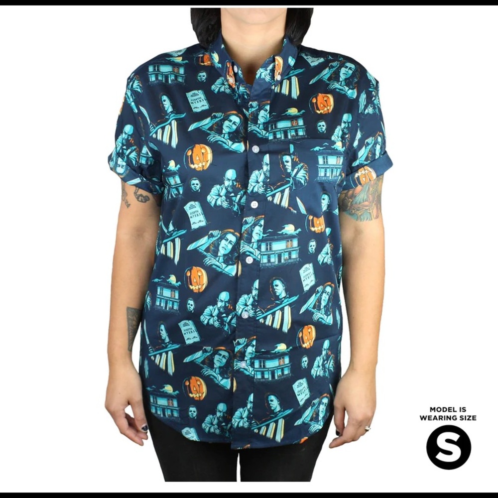 Creepy co halloween button down unisex xs